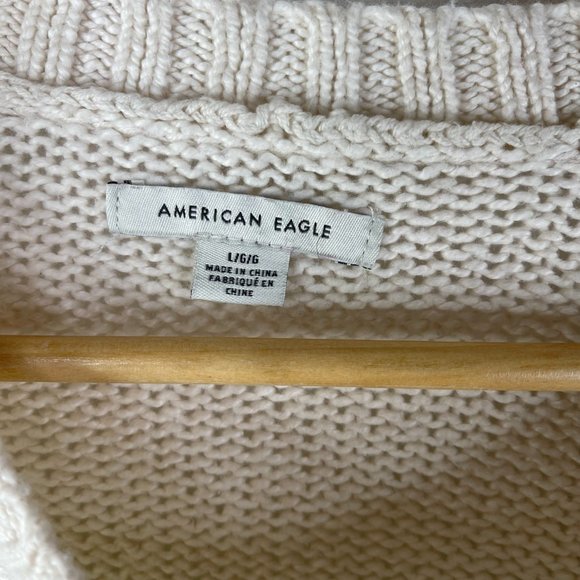 AMERICAN EAGLE Women Colorblock Boxy Striped Knit Pullover Sweater Size L - Picture 3 of 3